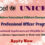 UNICEF Junior Professional Officer Programme For International Applicants to Apply