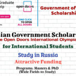 Russian Government Scholarships (The Open Doors International Olympiad) for International Students to Study in Russia