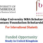 Cambridge University MBA Scholarship to Study in UK for International Students