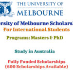 University of Melbourne Scholarships (Fully Funded) for International  & Domestic Students to Study in Australia