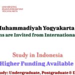 Universitas Muhammadiyah Yogyakarta (UMY) Offers Higher Funding for Undergraduate, Postgraduate and Doctoral Degrees in Indonesia