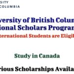University of British Columbia International Scholars Program Awards for International Students in Canada