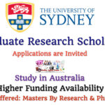 University of Sydney Postgraduate Research Scholarship Available with Attractive Funding