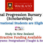 University of Waikato International Progression Bursary Program (Scholarships) for Postgraduate Degrees in New Zealand