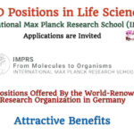 PhD Positions in Life Sciences Offered By International Max Planck Research School (IMPRS) in Germany