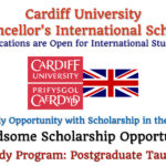 Cardiff University Vice-Chancellor’s International Scholarship for Postgraduate Programs in the United Kingdom