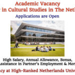Academic Vacancy – Lecturer in Cultural Studies in The Netherlands Required (Higher Salary and Many Benefits)