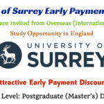 University of Surrey Early Payment Discount Offered to International Students