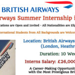 British Airways Summer Internship in London (Paid) – All Nationalities are Eligible