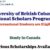 University of British Columbia International Scholars Program Awards