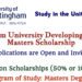 Nottingham University Developing Solutions Masters Scholarship