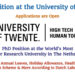 PhD Position at the University of Twente