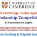 University of Cambridge CERF Scholarship Competition 2024